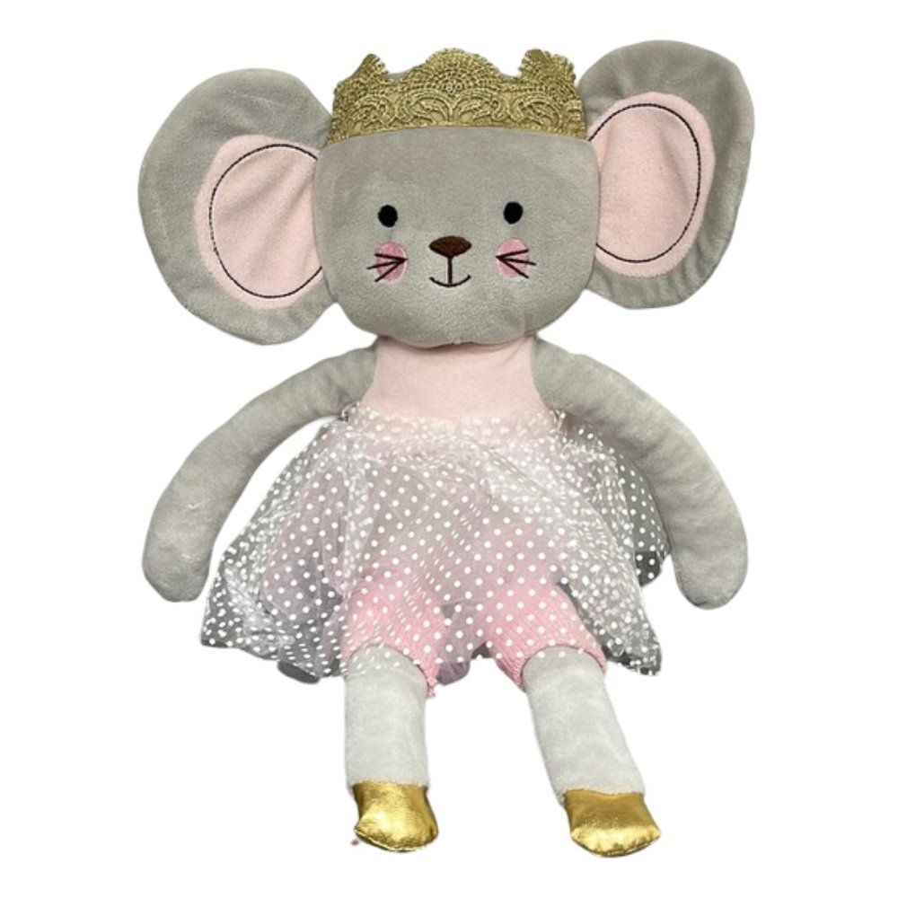 Levtex Baby Elise Plush Princess Mouse‎ Toy in Grey/Pink